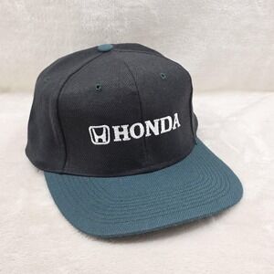 Honda Hat Cap Snap Back Adjustable Black Green Wool Embroidered Motorsports Mens
